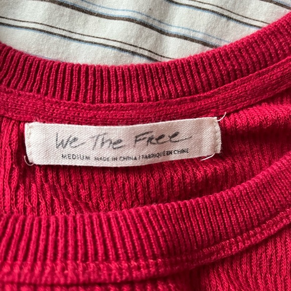 Balloon Sleeve Sweater Free People Red Rasta - Picture 2 of 5